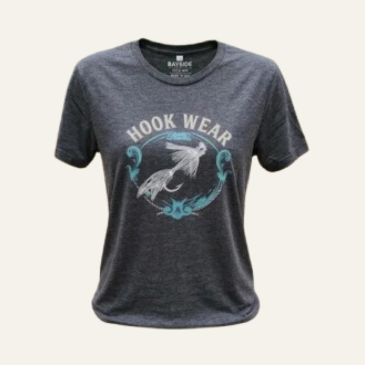 Women's Hook Wear® Double Fly Tee – Heather Charcoal